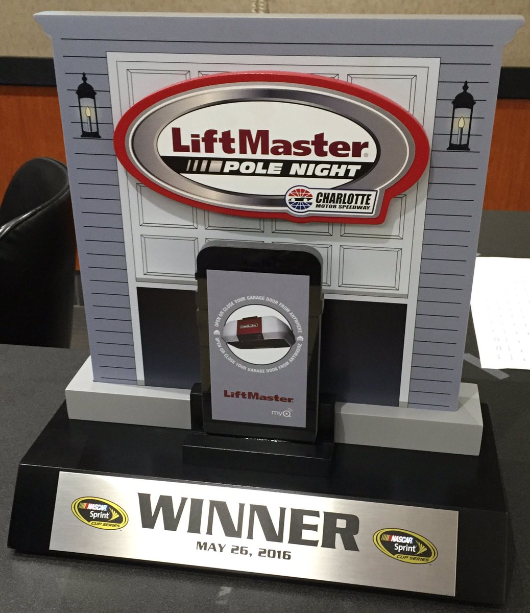 PRNAtTheTrack's tweet photo. Award for tonight's #LiftmasterPN @CLTMotorSpdwy https://t.co/cQqonLhfJa