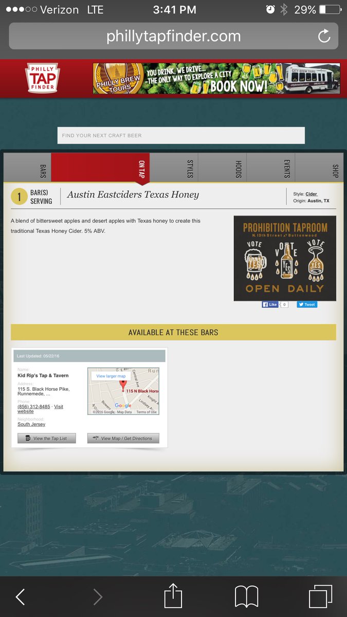 .<a href="/kidrips/">Kid Rip'sTap&Tavern</a> thanks for pouring @Eastciders #texashoney holler at me! .<a href="/PhillyTapFinder/">PhillyTapFinder.com</a>
