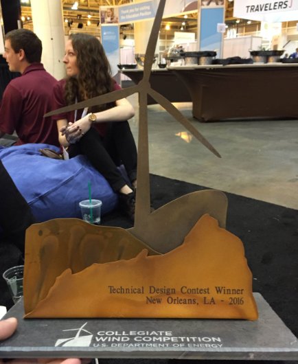 UMassMinuteWind's tweet photo. UMass Minute Wind are the Technical Design Contest Winners! Way to go! #GenerationWind #CWC16 @umassamherstcoe https://t.co/fotp8MyQvx