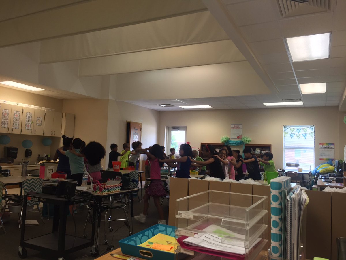 I gave them 5 minutes for a dance party and they got together to make a conga line! I 💚 these kids <a href="/CedarForkES/">Cedar Fork</a> !