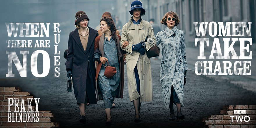 BBCTwo's tweet photo. Here come the girls. #PeakyBlinders https://t.co/wBZqd6upvc