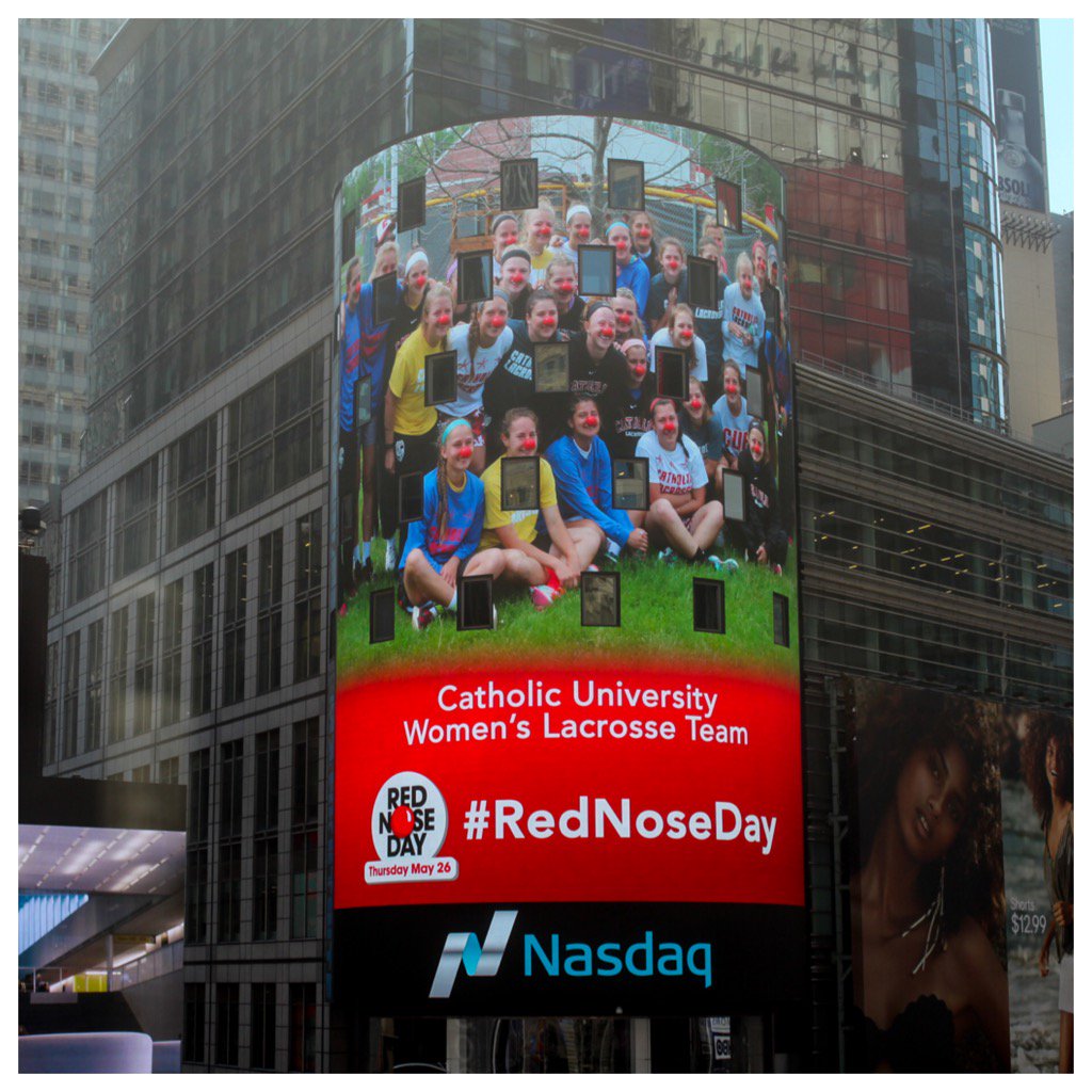 nasdaqmccooey's tweet image. Happy to have these birds on @NASDAQ Tower for @Walgreens #RedNoseDay @CUAWLAX #CUAWLAX #bebetter Great season!!
