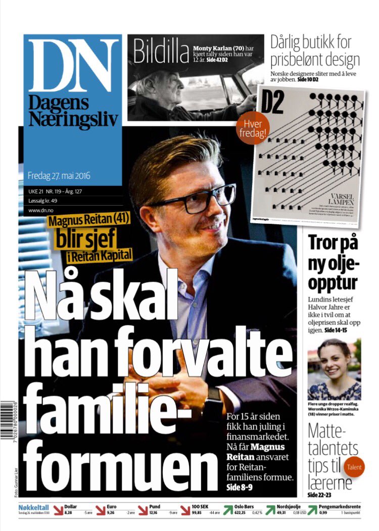 MagnusReitan's tweet photo. Stolt over å få ansvaret for å bygge opp og lede Reitangruppens nye forretningsområde: Reitan Kapital! @DNavis https://t.co/xE2L7Hqsh1