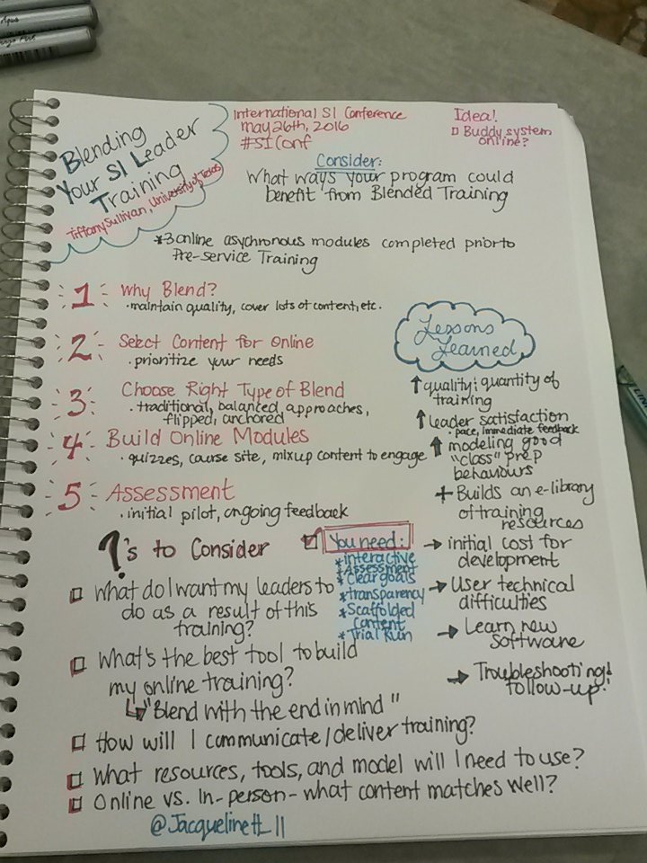 JacquelineH_11's tweet photo. Blending peer leader training #SIConf #VisualNotes #SketchNotes @mparstew https://t.co/MAJmWbRBlz