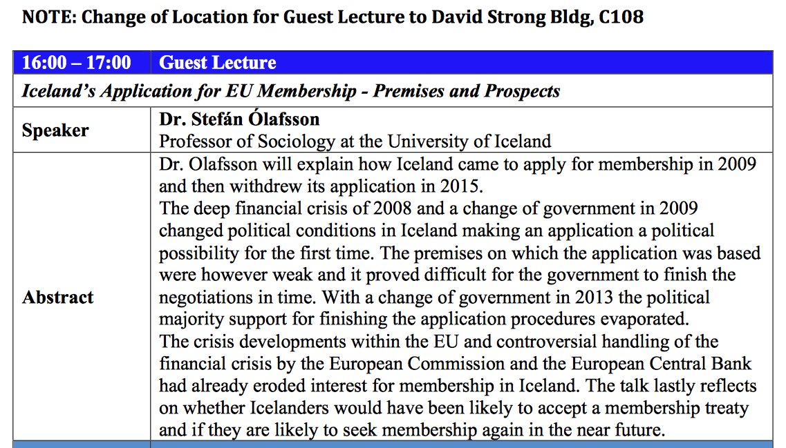 CdnEurDialogue's tweet photo. Dr.Olafsson Will #Icelanders seek #EUmembership again? #EUCE conf. @EUSUVic @uvic @thisisiceland @IcelandMonitor https://t.co/hrkaXohlOc