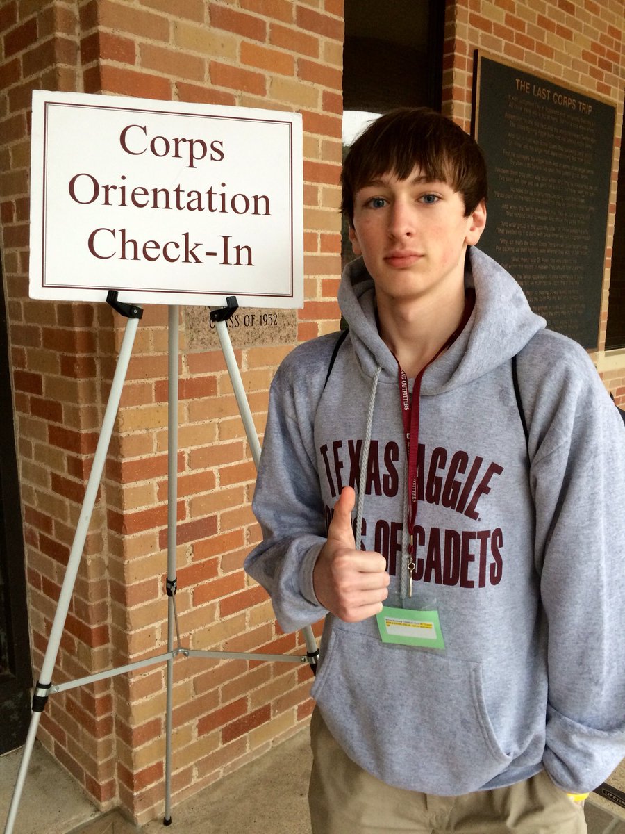 CorpsCenter's tweet photo. The first student to register for the @AggieCorps Fightin' Texas Aggie #classof2020 @TAMU #aggieclassof2020 https://t.co/oUR7SlNJIj