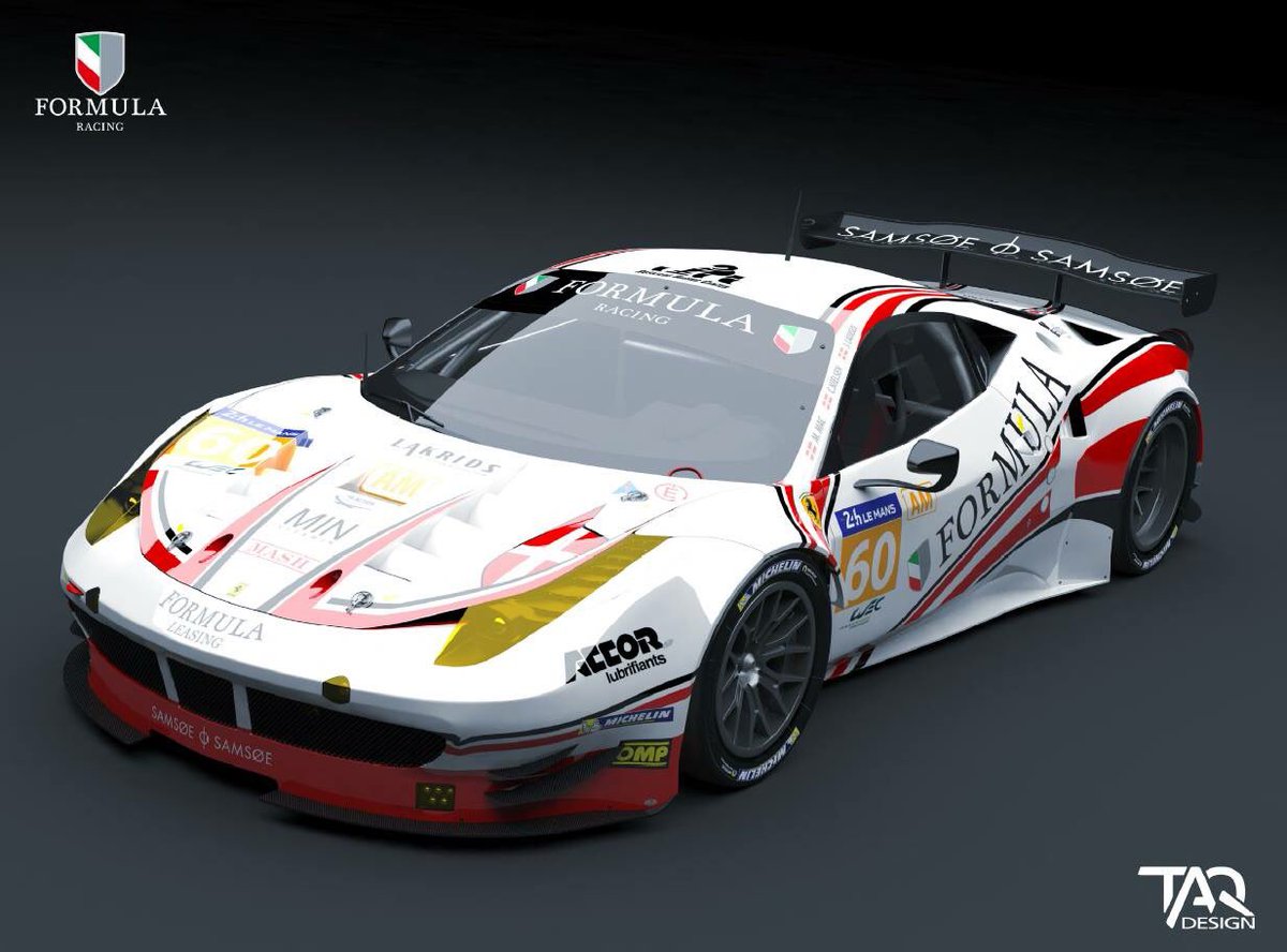 FormulaRacingDK's tweet photo. Well hello there! New 2016 Le Mans livery for our #Ferrari 458 GT2 with @MikkelMac @ChristinaRacing WHAT DO YOU SAY? https://t.co/Z7LBmC4C2c