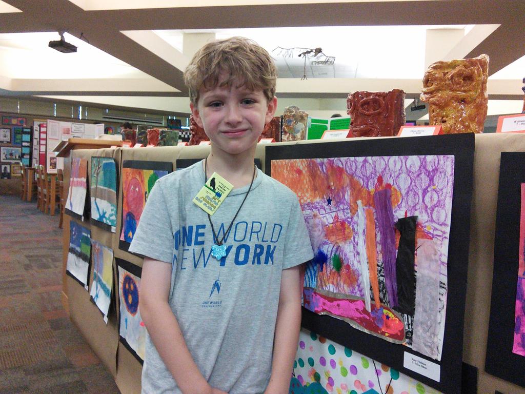 MsWJBHS's tweet photo. Future falcon Kurt Nelson with his art work #jbhspalooza16 https://t.co/bp2yPl3lDW