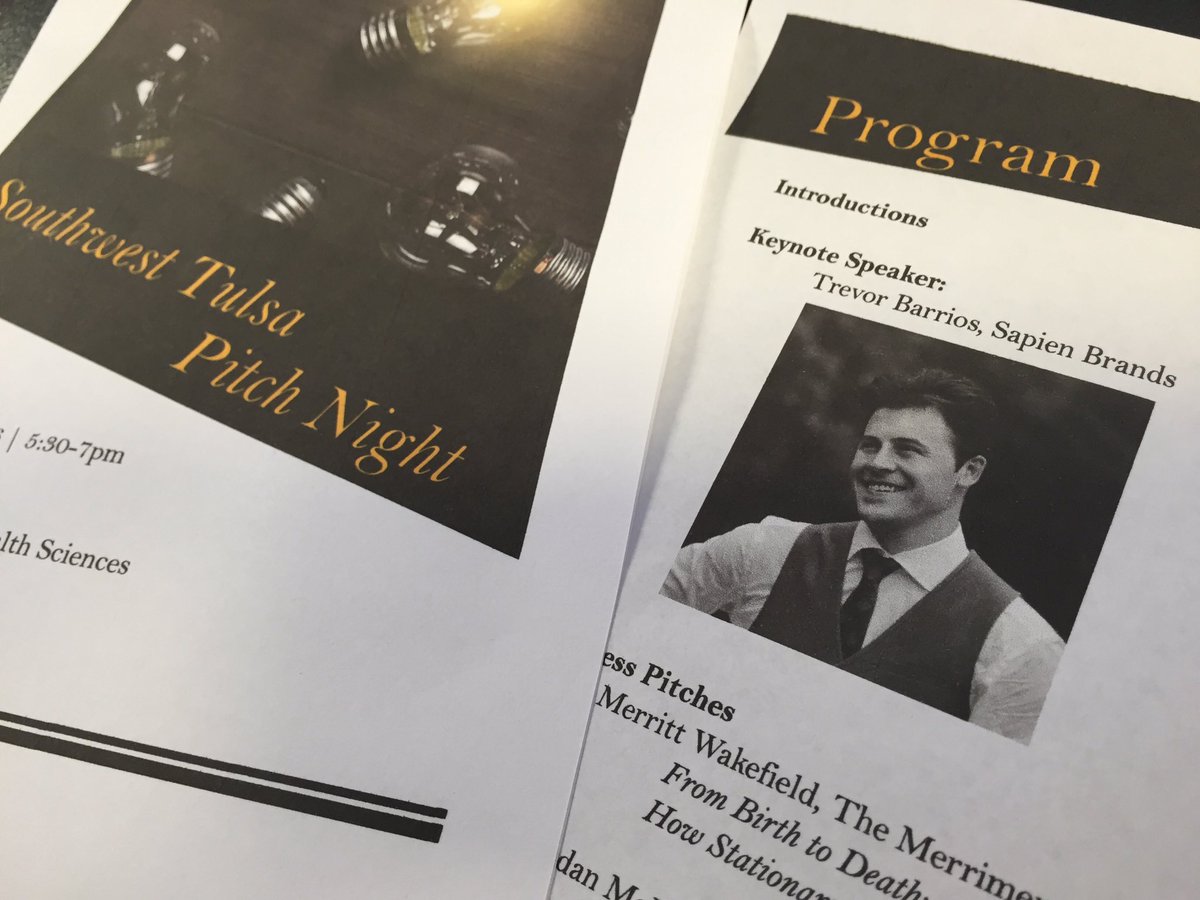 SAPIENbrands's tweet photo. Our creative director @TrevorBarrios will be keynote speaker for Southwest Tulsa Pitch Night, woot woot! https://t.co/Em0O3Ma5E6