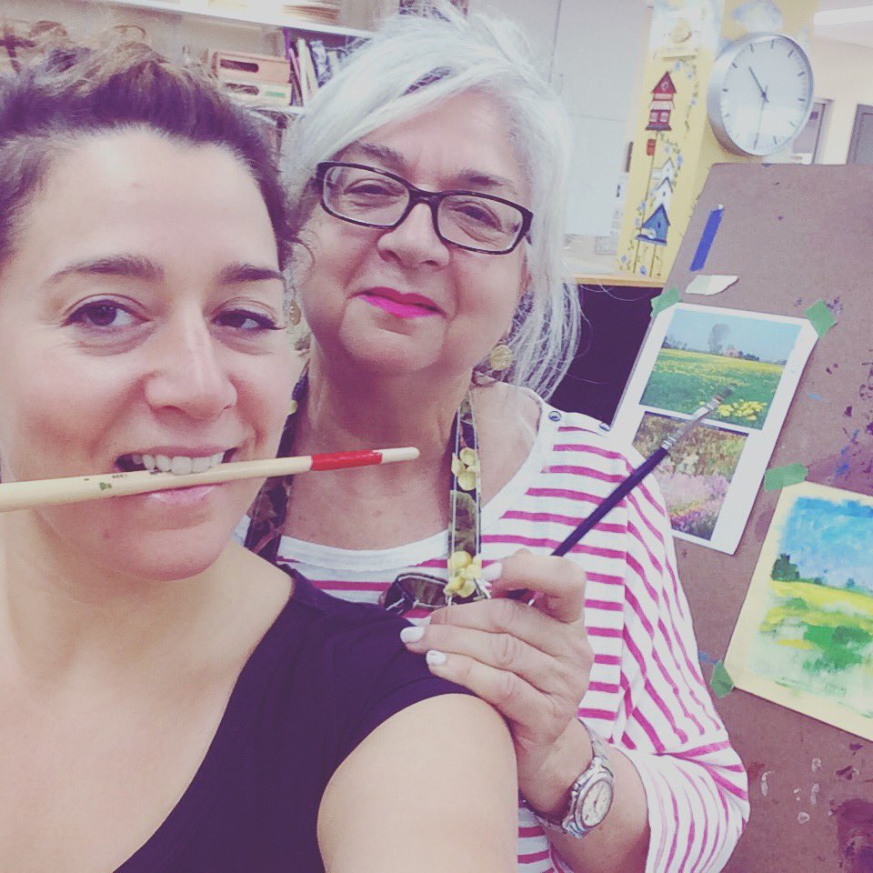 SashaHerm's tweet photo. Spending time with my mom doing something she loves. Bcuz it I love her and we can. #gratitude Painting = #first ! https://t.co/QItN9XpqNu