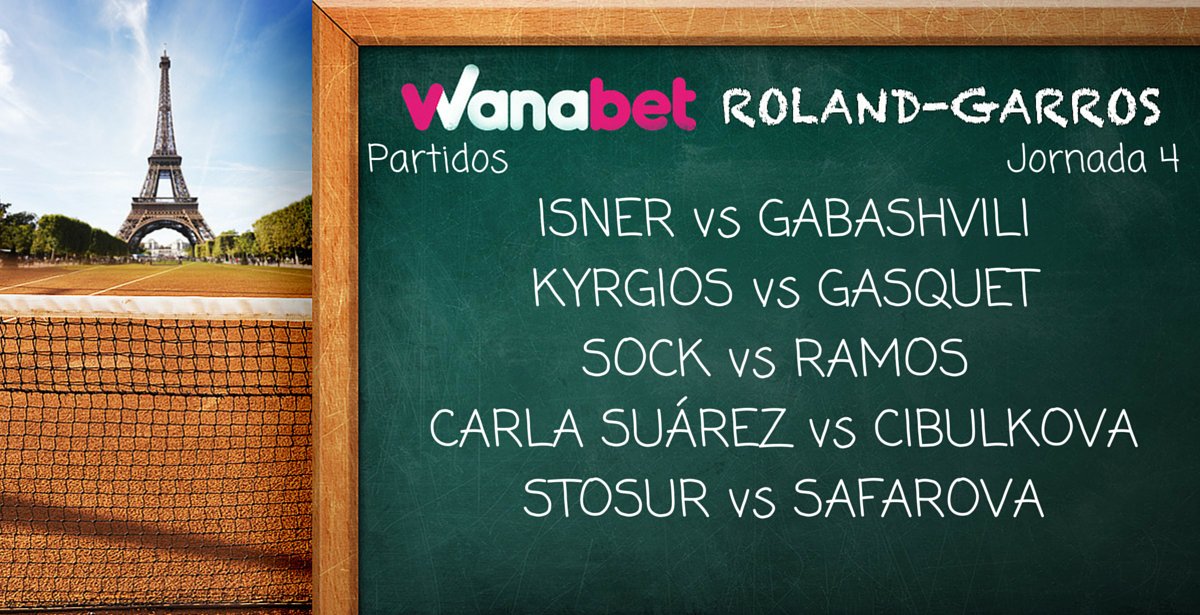 YaassCasino's tweet photo. ¡Empezamos el día 4 #RetoWanabet! 😎
Participa con RT + #RetoWanabet + Ganadores #RolandGarros 
✅ 4/5=5€
✅ 5/5=10 https://t.co/7wWmv993Cm