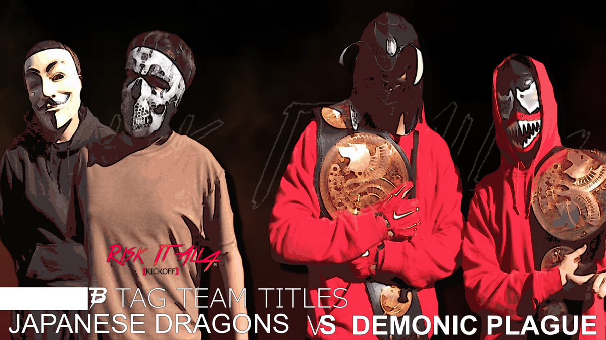 bewofficial's tweet photo. This Sunday FREE on the #RIA4 KICKOFF -- Demonic Plague take on the Japanese Dragons for the BEW tag team titles. https://t.co/jtlZmHeIfg