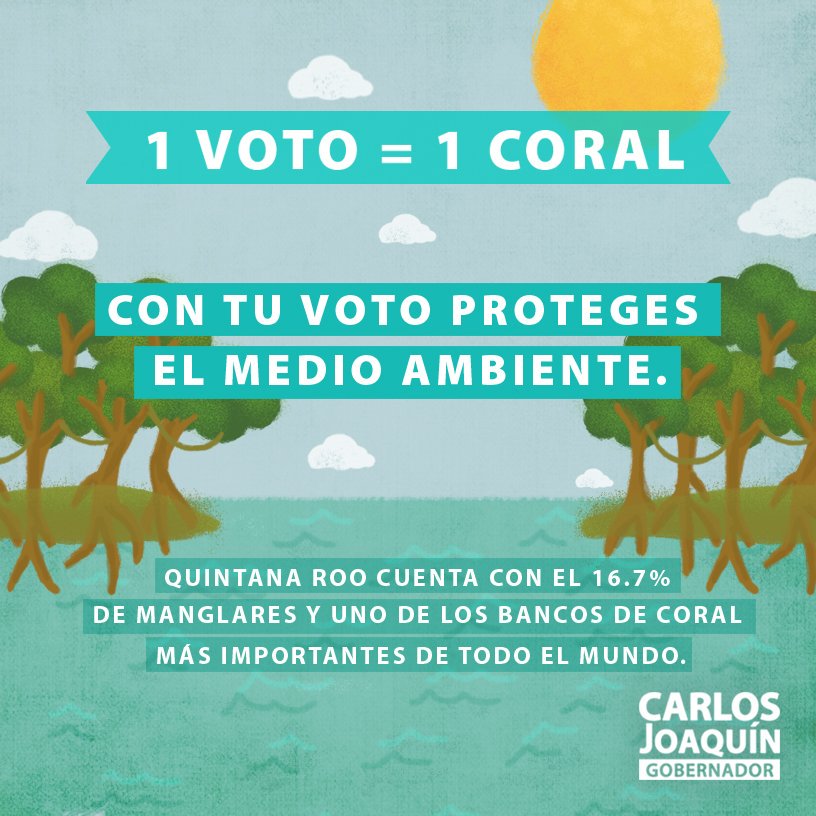 CarlosJoaquin's tweet photo. Nos unimos a #RestoreCoral  por el cuidado y reforestación del ecosistema marino. #TODOSaVotar https://t.co/rd7OScxSME
