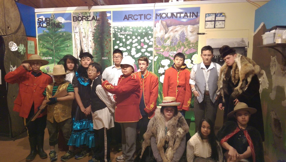 Ms_Mackowetsky's tweet photo. #yukontrip2016 Steele and Mulrooney, playing the part as serious town members of the gold rush! https://t.co/n0lG51h7Hr