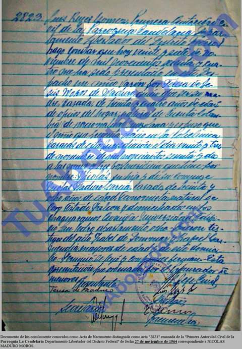 puchero344's tweet photo. Partidas de Nacimiento de Maduro y de Carlos Andrés Perez. El segundo SI era colombiano y votaron dos veces por él.. https://t.co/qmFpveJypI