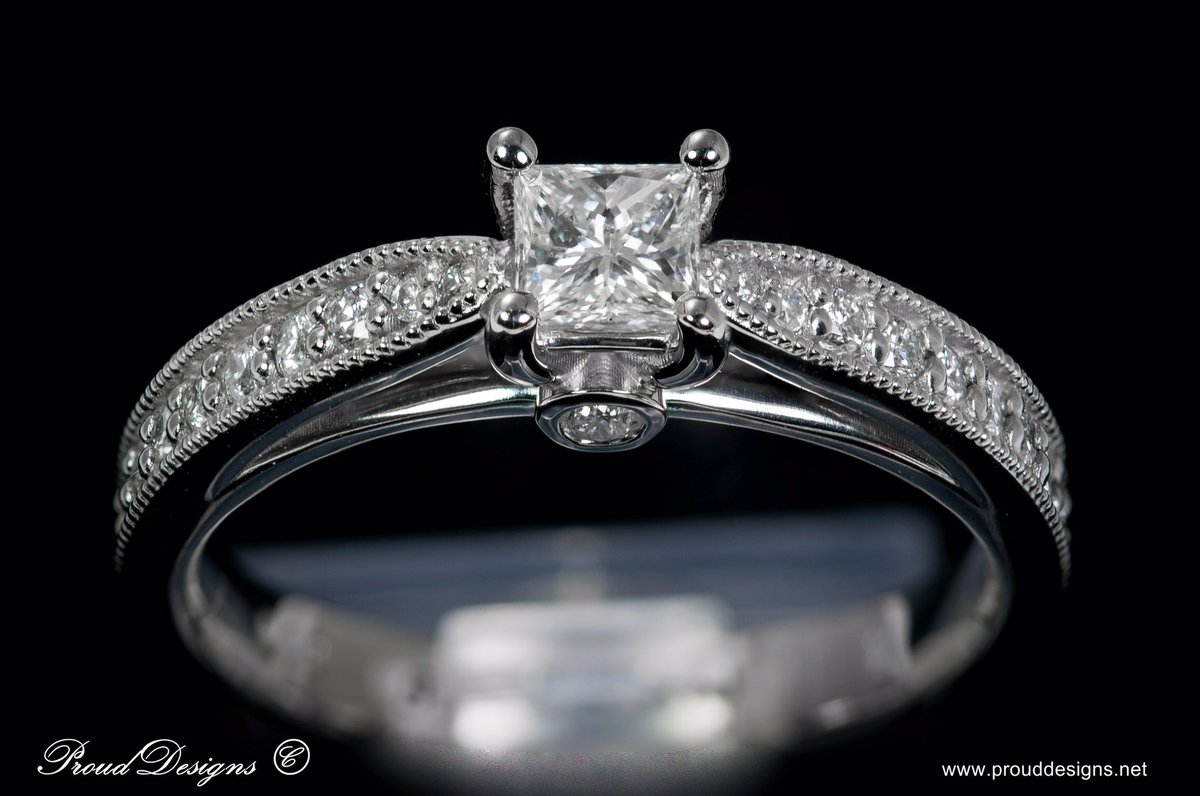 ProudDesigns_'s tweet photo. Princess cut diamond &amp; 22 various size diamonds for the sides.Done in 14 k white gold. #prouddesigns #engagementring https://t.co/nlehuq2IHy