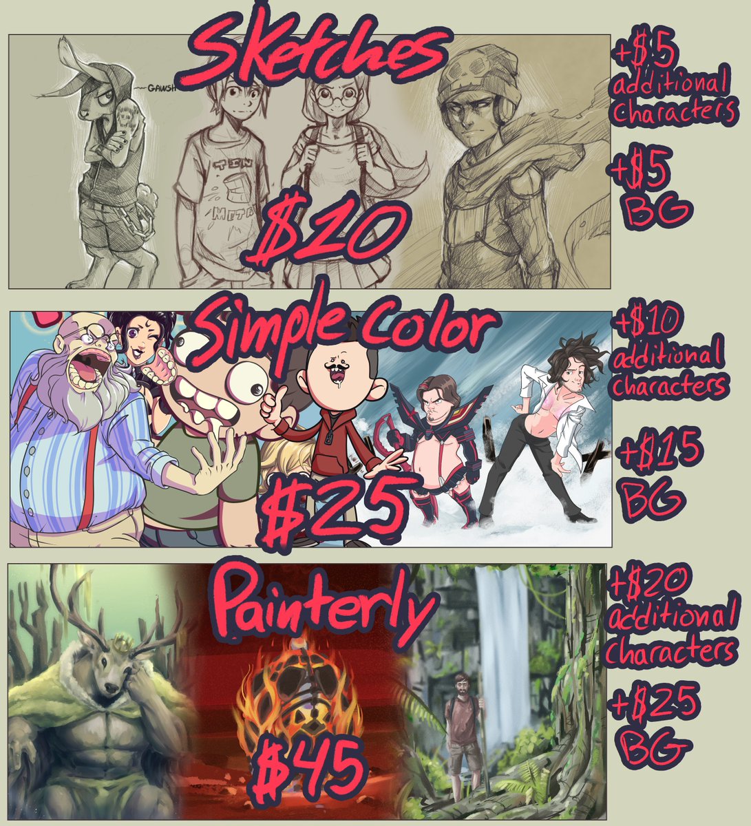 Hey! I'm opening up commissions! Message me through twitter if you're interested!