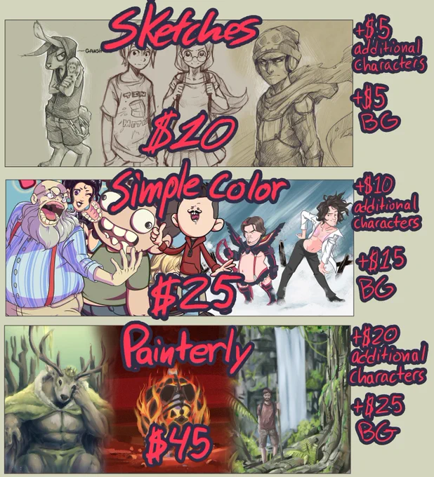Hey! I'm opening up commissions! Message me through twitter if you're interested! 