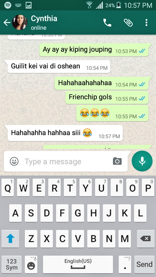 L_ASV's tweet photo. Haahajahahaa @CynthiaIrabu #frienchip https://t.co/P4dn0Kg7CR