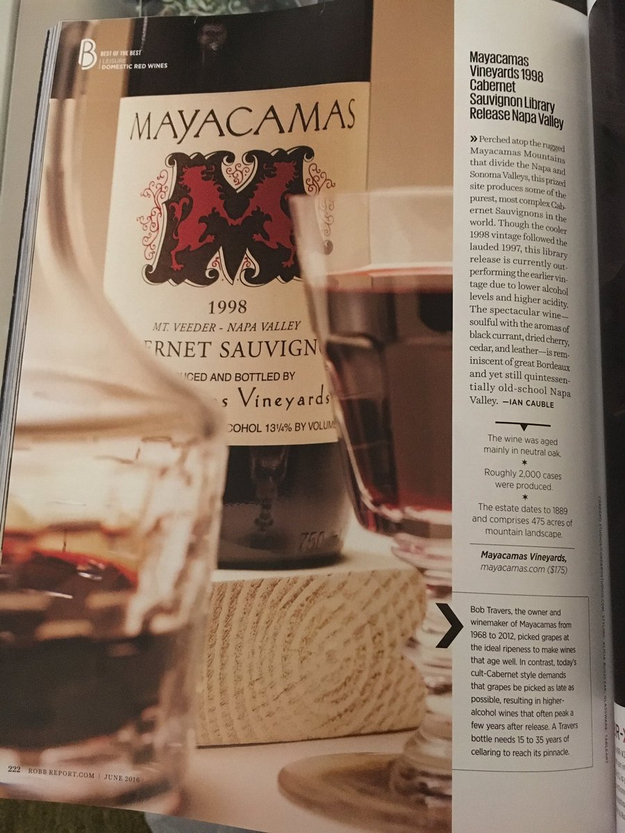 Love/agree w/ our #SommAmi <a href="/iancauble/">Ian Cauble</a> #wisewords in <a href="/RobbReport/">RobbReport</a> #BestOfTheBest on all #wines esp <a href="/mayacamaswine/">Mayacamas Vineyards</a>!!