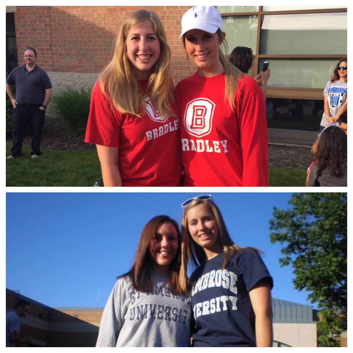 7 years ago at my senior bbq till now. I pretty much look the same.. But different college shirt #tbt #seniorbbq