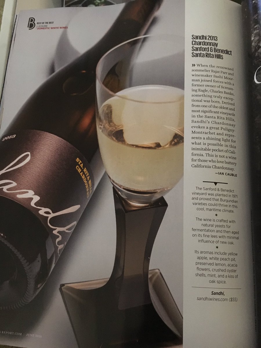 Thrilled for @rajatparr <a href="/SashiMoorman/">Sashi Moorman</a> <a href="/CharlesBanks3/">Charles Banks</a> for great review <a href="/sandhiwines/">Sandhi Wines</a> by <a href="/iancauble/">Ian Cauble</a> in <a href="/RobbReport/">RobbReport</a>