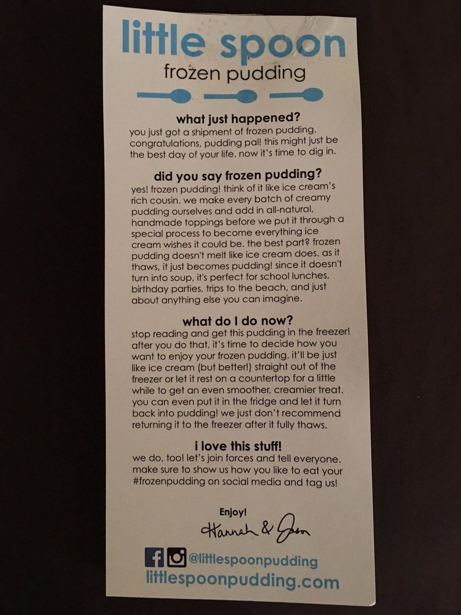 psyd's tweet photo. First order from @littlespoonfp arrived just in time for the scorching hot weekend! Can't wait to try #frozenpudding https://t.co/QqSgL9PEgW