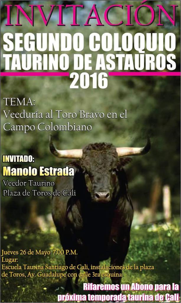 astauroscali's tweet photo. Damos inicio a nuestro segundo coloquio Taurino en @PlazaTorosCali con el Matador de Toros Manolo Estrada https://t.co/Fz2ULEYQG6