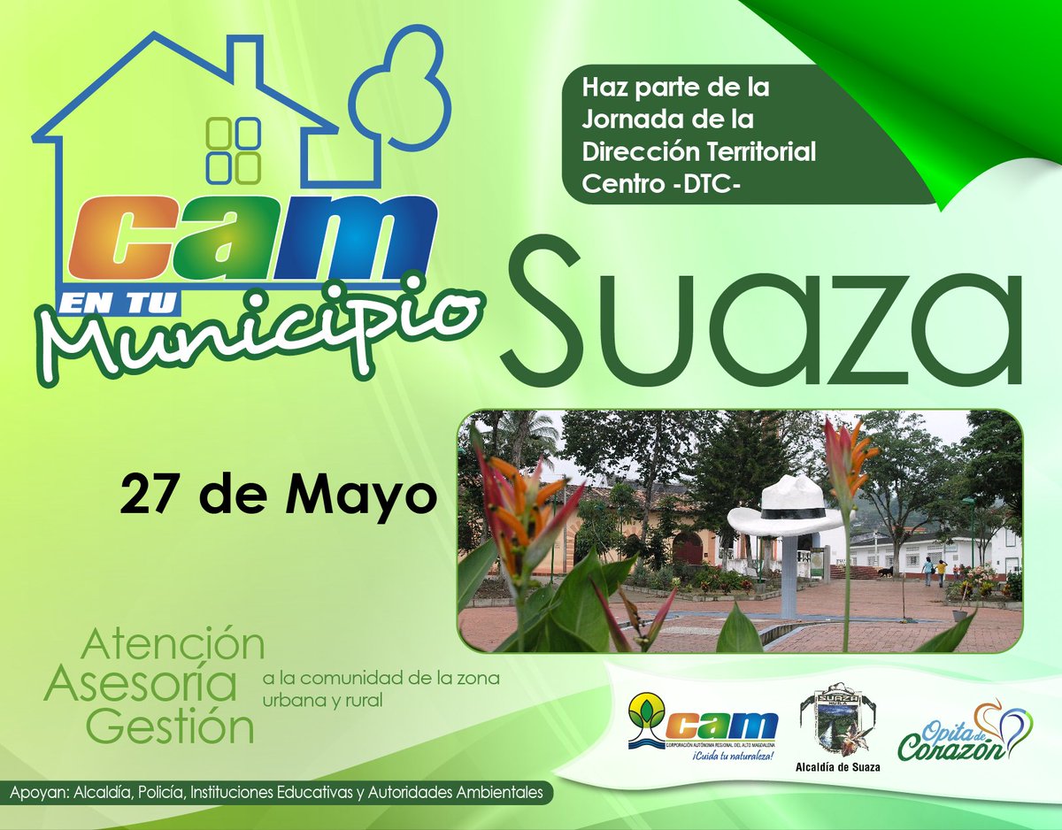 Este #Viernes #CamEnTuMunicipio llega a las localidades de #Suaza y #Tesalia en el  #Huila #TodosAParticipar