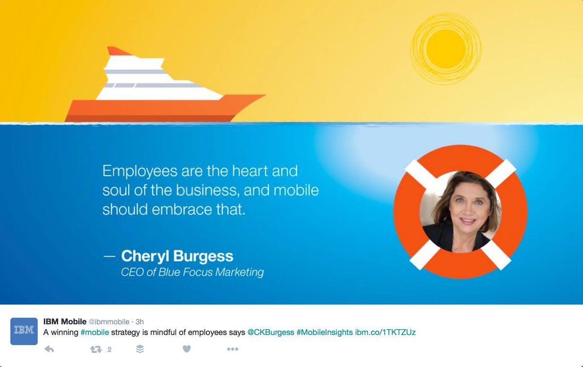 ckburgess's tweet image. Cute surprise that appeared in my Twitter stream tonight from #IBM #MobileInsights. #MobileInsights #mobile