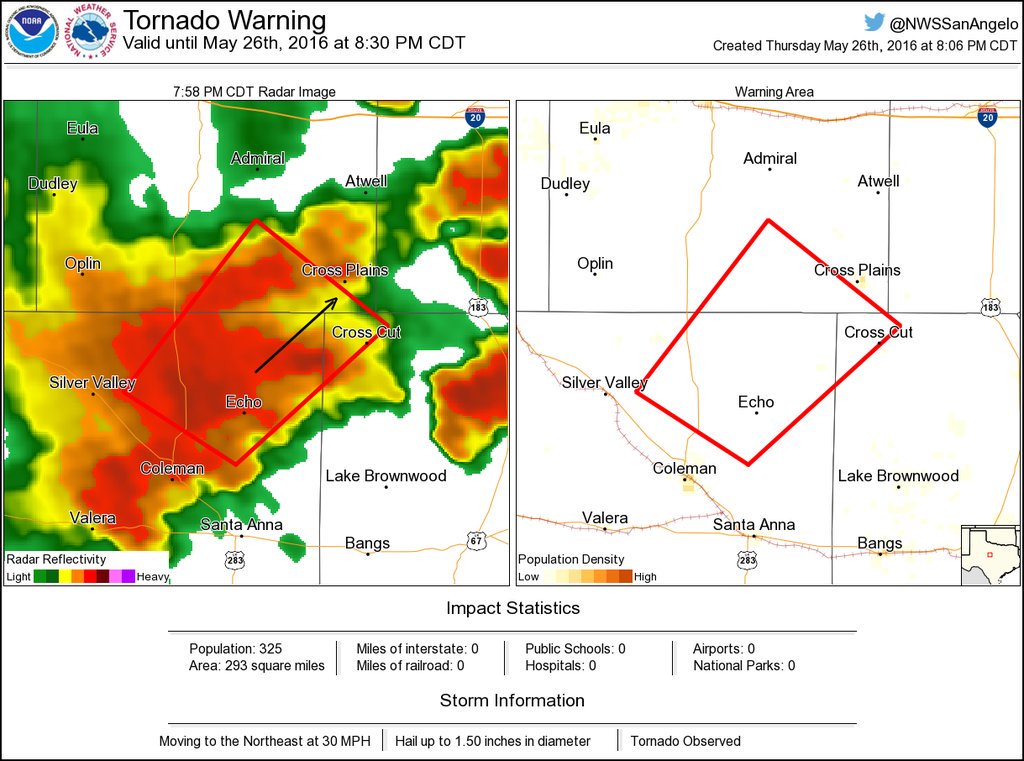 stormchaser4850's tweet image. Developing: Radar-CONFIRMED #tornado was located near #Burkett #TX, moving NE at 30 mph (8:05 PM CDT)