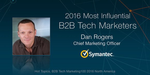 Symantec CMO @danrogers100 among top 100 influential B2B #tech marketers in North America bit.ly/25lhOX3