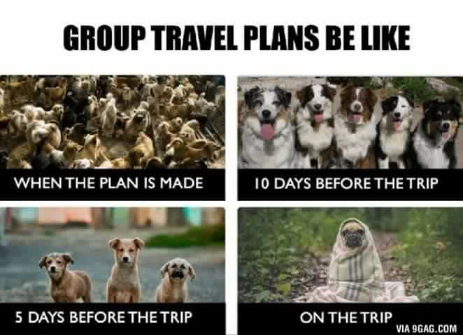 firsttimetravel's tweet photo. Group travel planning be like... #UnderVote https://t.co/z7j2ZR8xdb