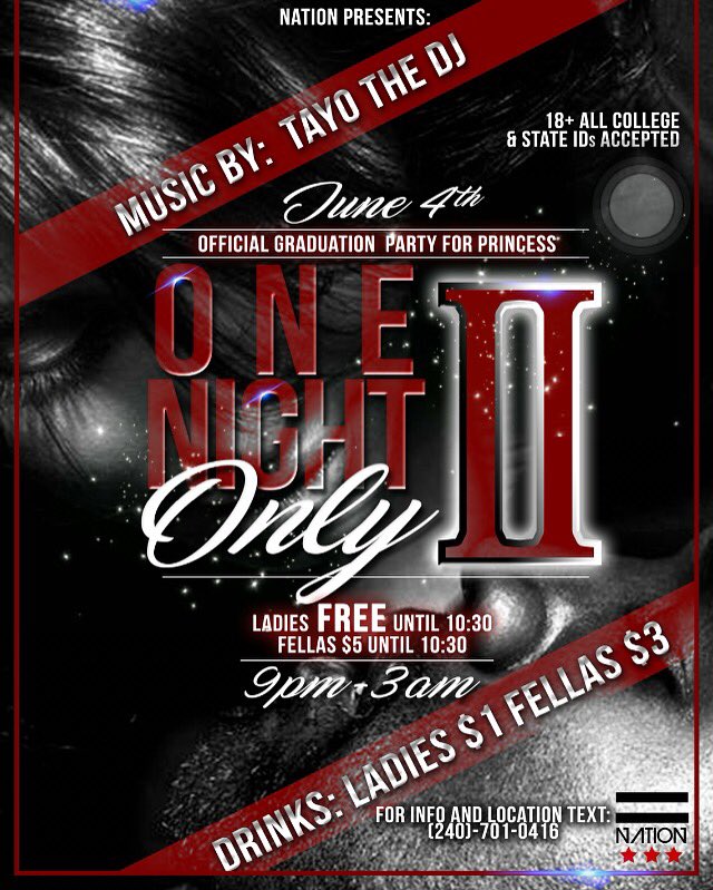 amorJUICY_'s tweet image. (6/04)
(DMV Moves)
#ONO2
The OFFICIAL summer kickoff!
Ladies free til 10:30
Music by @TAYOTHEDJ