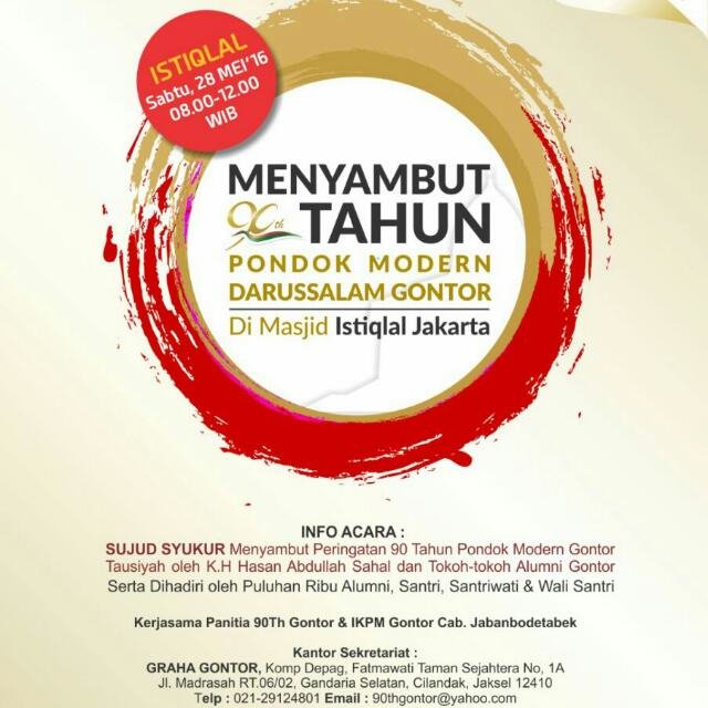 dj_perawiro's tweet photo. Selamat dan semoga sukses acara sujud syukur memperingati #90TahunGontor. https://t.co/NQYGu8Efv3