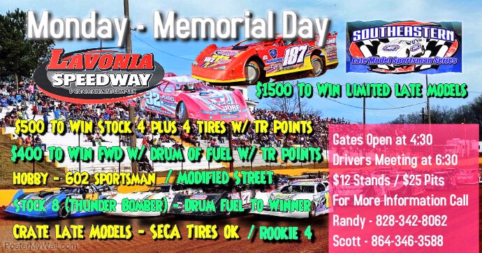 letsgoracing74's tweet image. Memorial Day @LavoniaSpeedway @sechil78 @ScottSechil78