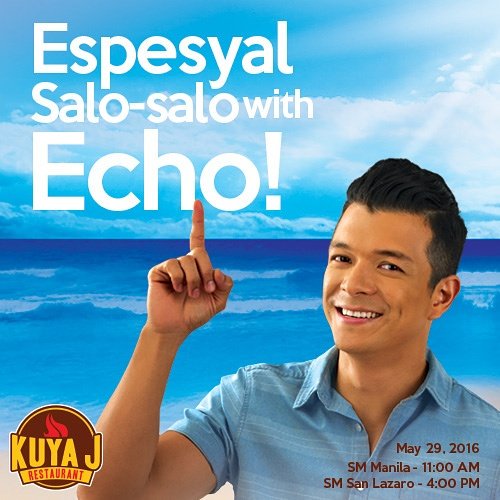 kuyajresto's tweet photo. Kitakits tayo with Kuya @jericho_rosales sa Kuya J SM Manila at Kuya J SM San Lazaro this Sunday! #kuyaj https://t.co/G0EGMpgZTH