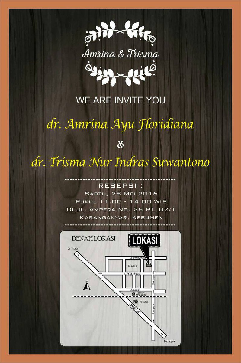 mapadoksnews's tweet photo. Undangan pernikahan sejawat dr.Trisma Nur Indras angkatan OT https://t.co/MBtIlw7F46