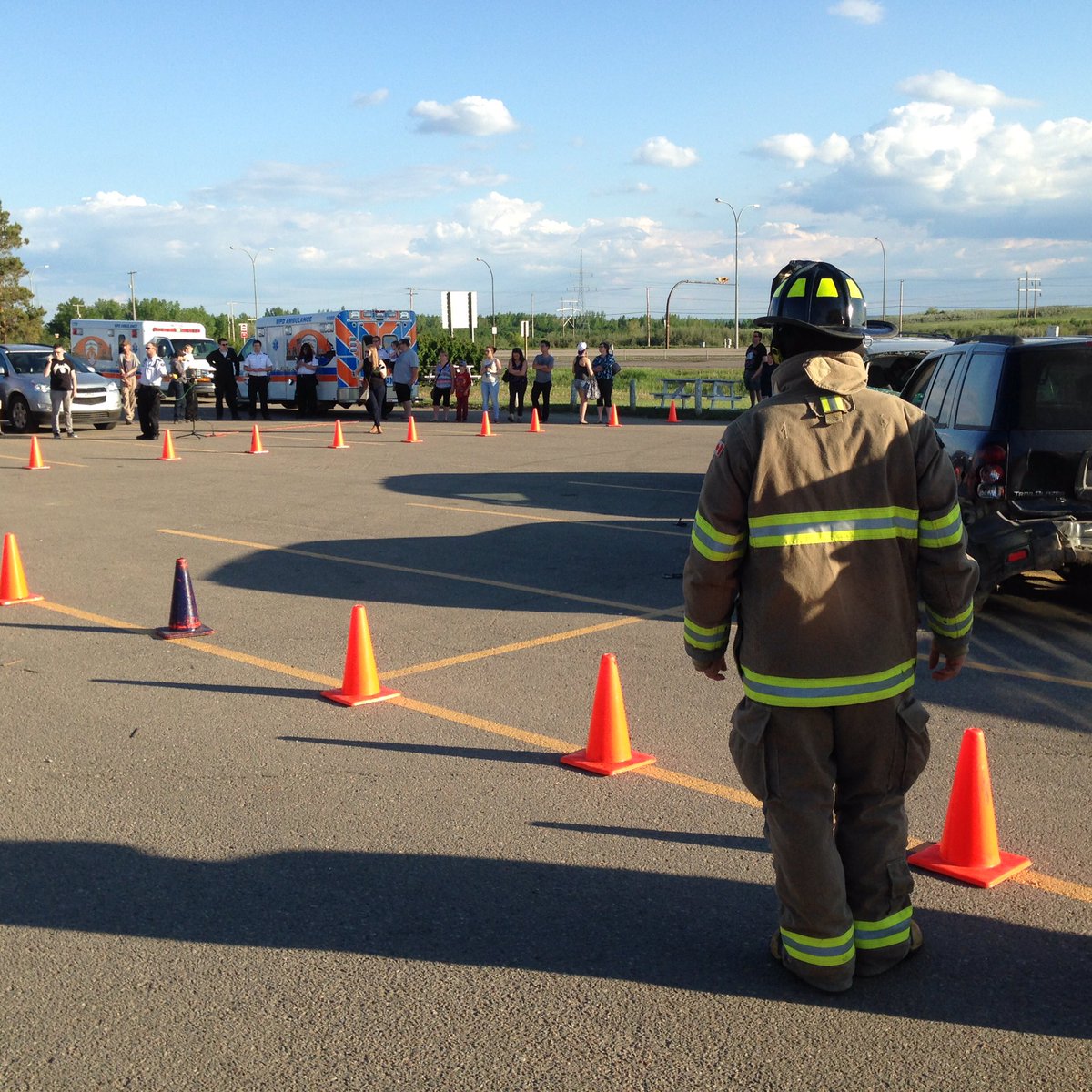 fire1756's tweet photo. NBFD participating in a mock accident during EMS week. https://t.co/Ywd09Hjze4