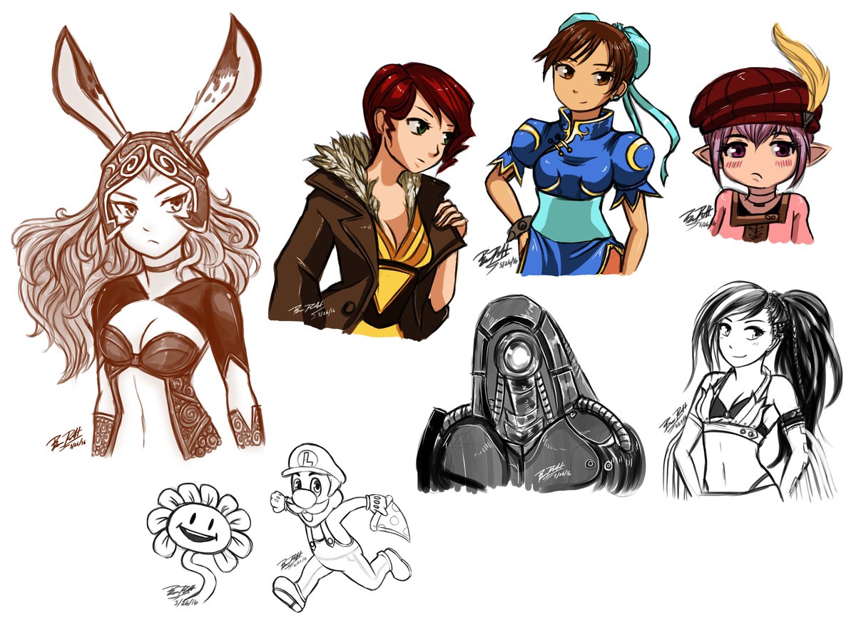 tambriart's tweet photo. Doodle requests from the stream! #franffxii #chunli #ffxivart #legionmasseffect #redtransistor #lalafell #viera #art https://t.co/eyPdkaQd1M