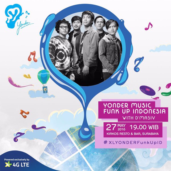 Saksikan penampilan <a href="/DMASIV/">D'MASIV</a> di #XLYONDERFunkUpID mulai pukul 19pm di Kirkos Resto &amp; Bar, Surabaya