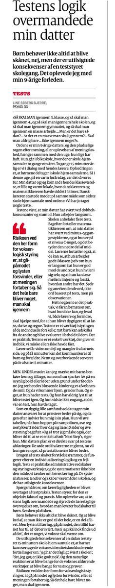HenningCella's tweet image. "Testens logik overmandede min datter" (Politiken 23/5) #skolechat