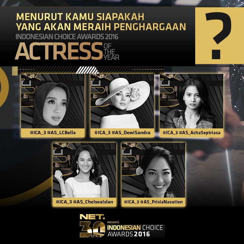 mdtvindonesia's tweet photo. Nah menurut kamu kira2 siapa nih yg bakal menjadi Actress of The Year Indonesian Choice Awards 2016? Udah VOTE kan? https://t.co/I01Xkl99gP