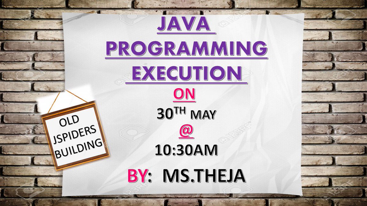 JRajajinagar's tweet image. #JSPIDERS
#JAVA #PROGRMMING #execution