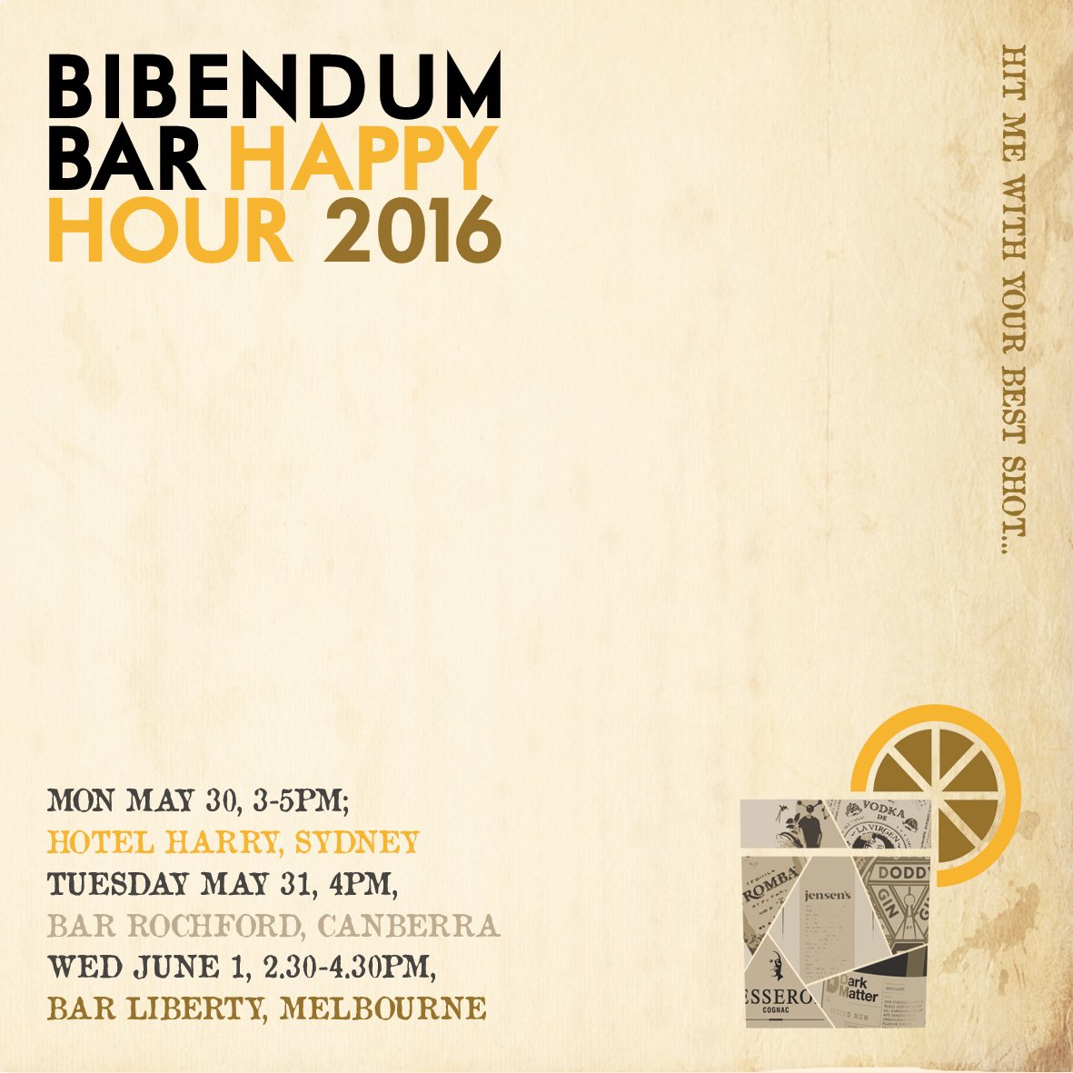 Bibendum [Bar] Happy Hour for the trade. Next week: Syd/Mel/Can. Going to be lots of fun. facebook.com/BibendumBar/