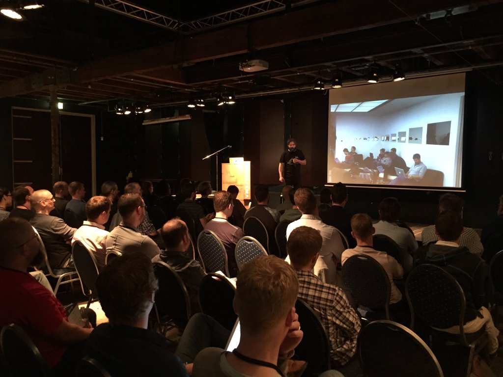 geeuphq's tweet photo. . @vasilis kicking off the conference day. https://t.co/MI6V7rgFoY