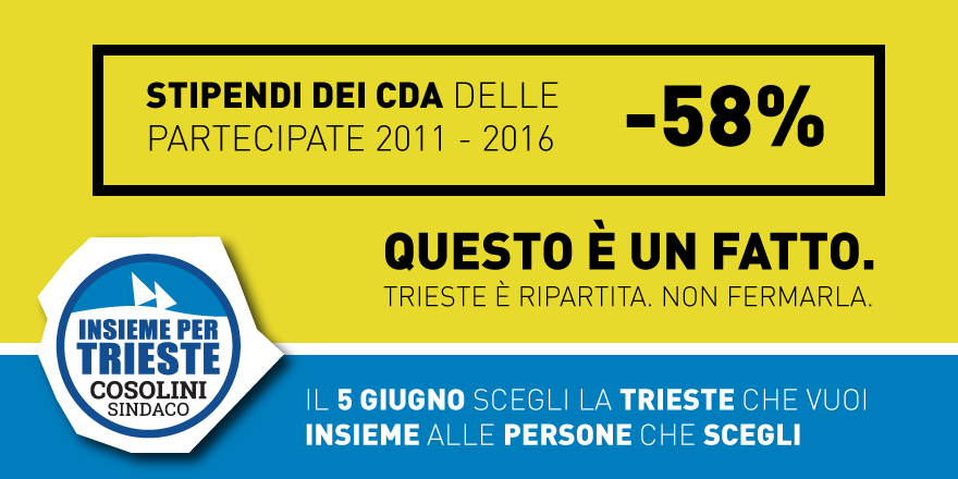 insiemeperTS's tweet photo. Buona #amministrazione vuol dire tagliare gli #sprechi. A #Trieste lo stiamo facendo. #cosolinisindaco #insiemeXTS https://t.co/xOwurPFPzk