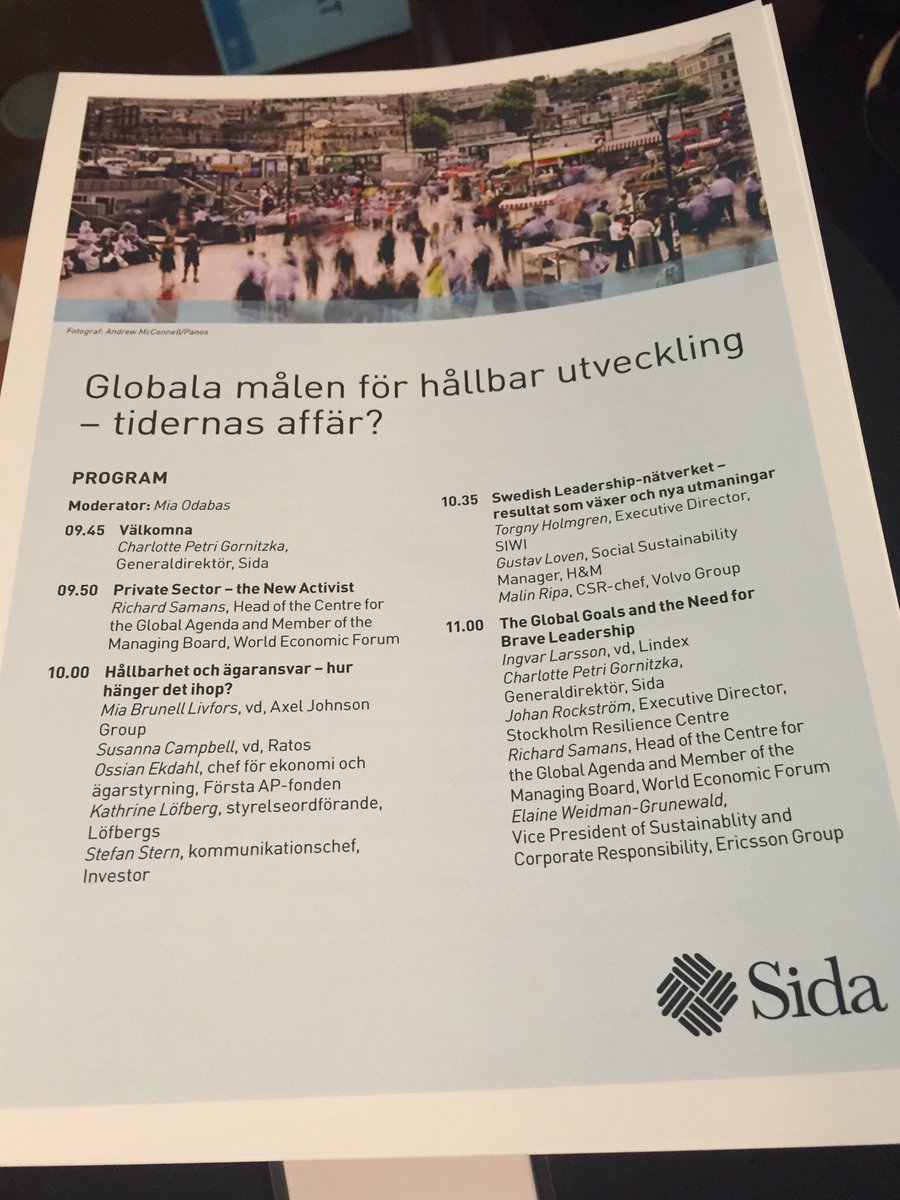 Nu kör vi! #SwedishLeadership årsmöte "Globala målen för hållbar utveckling- tidernas affär?" Fullsatt på <a href="/Sida/">Sida</a>