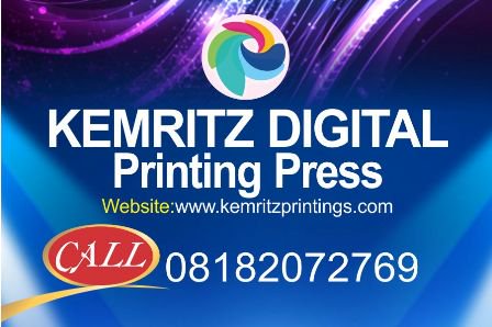 KemritzPrints's tweet image. #graphicDesigns #directImaging #digitalSeparation #plating #lamination #PortHarcourt
#KemritzPrints
Call 08182072769