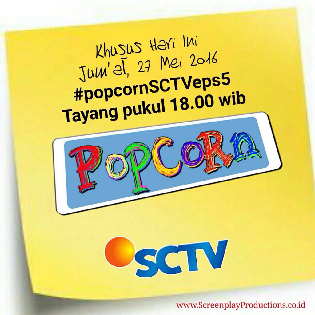 mujiaries's tweet photo. Khusus hari ini ya @POPCORNSCTVSP Tayang Jam 6 Sore. Jangan lewatkan ❤❤ w/ @arbaniyasiz @Zulfamputri @Inaamarika https://t.co/UxvsiZ3zyL